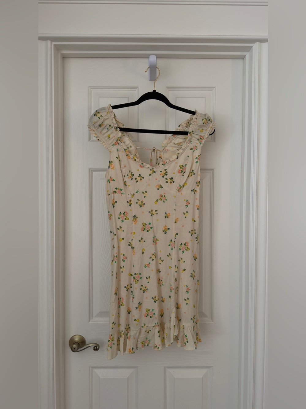 Free people mini dress lemon print